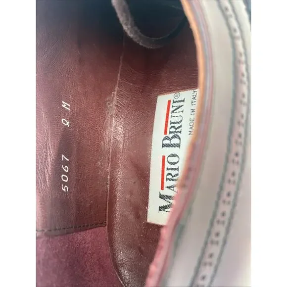 Men's Mario Bruni Oxford dress shoes - size 8 1/2 M- Brown leather - Picture 6 of 12